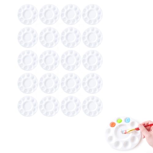 HomeVortex Malpaletten für Kinder, Kunststoff, mit 10 Mulden und zentralem Mischbereich, für Klassenzimmer und Malaktivitäten im Freien, Weiß, 20 Stück HomeVortex Malpaletten für Kinder, Kunststoff, mit 10 Mulden und zentralem Mischbereich, für Klassenzimmer und Malaktivitäten im Freien, Weiß, 20 Stück von HomeVortex