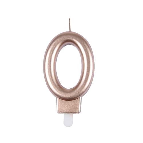 Homéa, Geburtstagskerze, Zahl 0, mit Kunststoffhalterung, Höhe 7,5 cm, Roségold Homéa, Geburtstagskerze, Zahl 0, mit Kunststoffhalterung, Höhe 7,5 cm, Roségold von Homéa