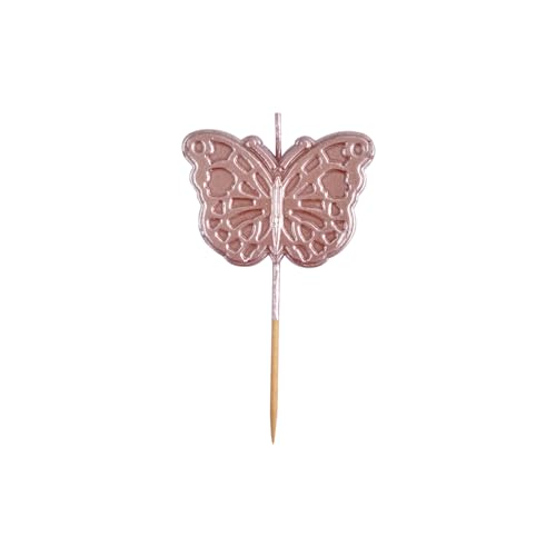 Homéa, Kerze Schmetterling auf Spieß, Höhe 8,5 cm, Prinzessin Natur von Homéa
