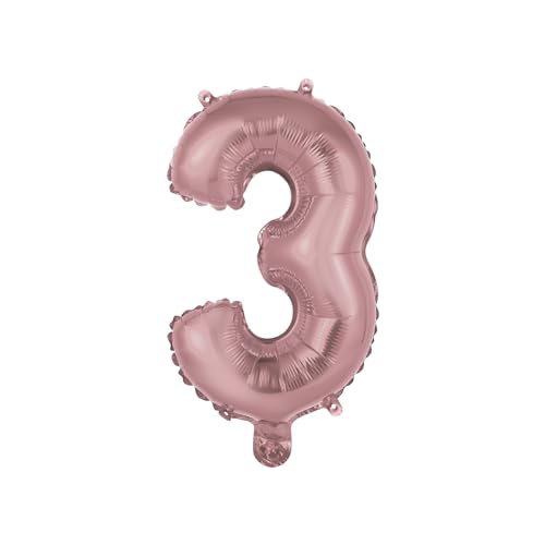 Homéa, Luftballon Zahl 3, Metallise, aus Aluminium, mit Strohhalm, Höhe 40 cm, Roségold Homéa, Luftballon Zahl 3, Metallise, aus Aluminium, mit Strohhalm, Höhe 40 cm, Roségold von Homéa