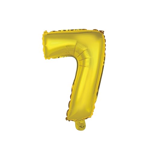 Homéa, Luftballon Zahl 7, Metallise, aus Aluminium, mit Strohhalm, Höhe 40 cm, goldfarben Homéa, Luftballon Zahl 7, Metallise, aus Aluminium, mit Strohhalm, Höhe 40 cm, goldfarben von Homéa