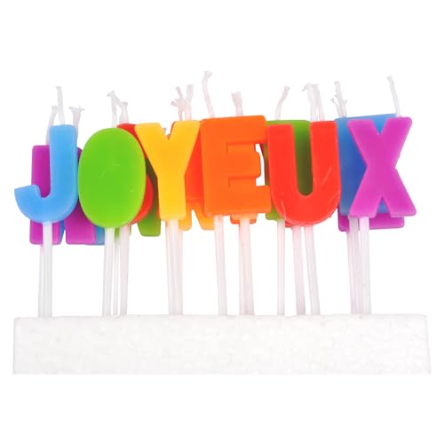 Homéa, Set mit 18 Buchstabenkerzen Happy Birthday, H7 cm, mehrfarbig von Homéa