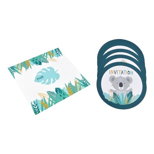 Homéa, Set mit 6 Einladungen + Umschlägen zum Geburtstag, aus Koala-Papier Homéa, Set mit 6 Einladungen + Umschlägen zum Geburtstag, aus Koala-Papier von Homéa