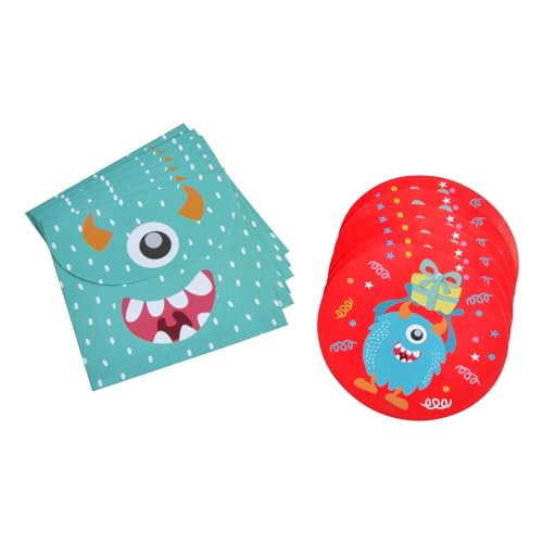 Homéa, Set mit 6 Einladungen + Umschlägen zum Geburtstag, aus Papier, Monster-Motiv Homéa, Set mit 6 Einladungen + Umschlägen zum Geburtstag, aus Papier, Monster-Motiv von Homéa