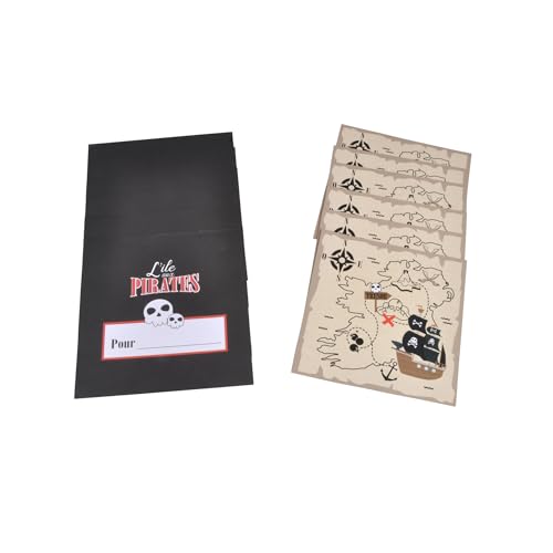 Homéa, Set mit 6 Einladungen + Umschlägen zum Geburtstag, aus Papier, Piratenmotiv Homéa, Set mit 6 Einladungen + Umschlägen zum Geburtstag, aus Papier, Piratenmotiv von Homéa