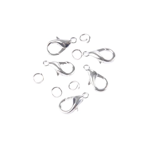 Homéa, Set mit 5 Karabinerverschlüssen und Ringen, silberfarben von Homéa