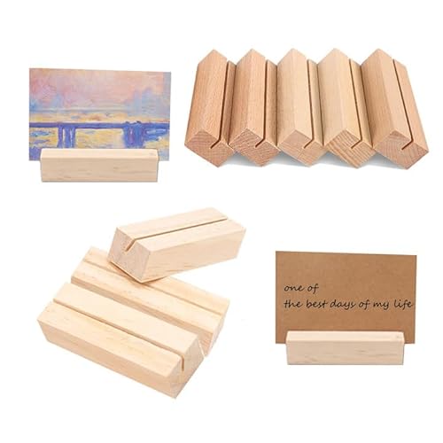 Homefantasy 10 Stück Kartenhalter Holz,Postkartenhalter,Menükartenhalter, Tischkartenhalter Holz Namesschild Fotohalter, für Hochzeiten, Restaurants,Bankette und Partys von Homefantasy