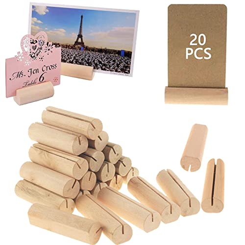 20 Stücke Platzkartenhalter Fotoständer,Tischkartenhalter,Tischkartenhalter aus Holz, Fotohalter, Holz Kartenhalter, Kartenhalter aus Holz für Hochzeitsfeier und Heimtextilien von Homefantasy