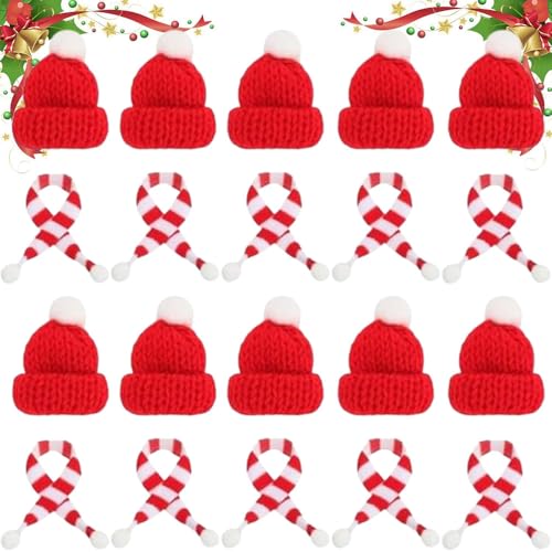 Homefantasy 20 Stück Mini Weihnachtsmütze und Schal Set,Mini Weihnachtsmütze,Mini-Strickmütze des Weihnachten,Mini-Weinflaschen-Schal,für Tischdekoration,Schneemann,Dekoration,Geschenk,Party (Rot) Homefantasy 20 Stück Mini Weihnachtsmütze und Schal Set,Mini Weihnachtsmütze,Mini-Strickmütze des Weihnachten,Mini-Weinflaschen-Schal,für Tischdekoration,Schneemann,Dekoration,Geschenk,Party (Rot) von Homefantasy
