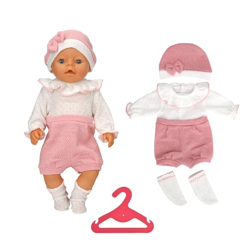 Kleidung Outfits für Baby Puppen, Puppenkleidung, Puppenzubehör mit Hut Langarm Hose, für Babypuppen 35-43 cm, Geschenke für Mädchen Jungen von Homefantasy