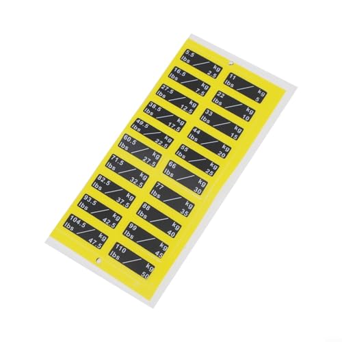 1 Bogen Gewichts-Aufkleber, Gewichtsstapel-Etiketten, 4,5 kg bis 45,4 kg, für Elektrogeräte, Fitnessgeräte (2,5–50 kg) von Homefurnishmall