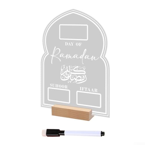 Ästhetisches Ramadan-Countdown-Ornament aus Acryl mit stabiler Holzstütze für Eid-Events (F) von Homefurnishmall