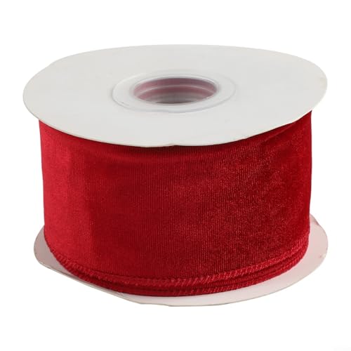 Elegantes Samtband für Weihnachtsbaum- und Souvenir-Dekorationen, 9 Farben zur Auswahl (rot) von Homefurnishmall