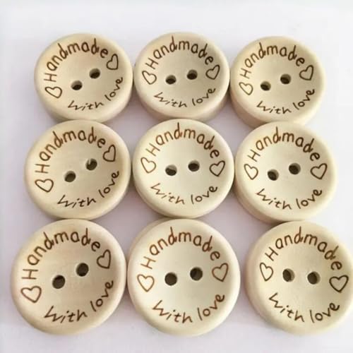 Inspirieren Sie Kreativität mit unserer Packung mit 100 handgefertigten Holzknöpfen zum Basteln und Nähen (20 mm) von Homefurnishmall