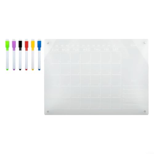 Monats- und wöchentlicher Kühlschrankkalender, Acryl, magnetisches Memoboard mit glatter Schrift und leicht zu reinigenden Funktionen () von Homefurnishmall