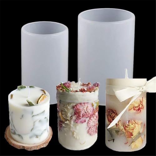 2 Stück Kerzen Gießform, Kerzenformen zum Gießen Silikon Set 3D DIY Handgemachte Zylinder Harzgussform für die Herstellung von Kerzen, Ornamente, Seifen, Blumen Probe. 2 Stück Kerzen Gießform, Kerzenformen zum Gießen Silikon Set 3D DIY Handgemachte Zylinder Harzgussform für die Herstellung von Kerzen, Ornamente, Seifen, Blumen Probe. von Homeily