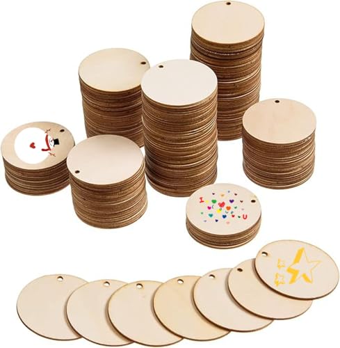200 Stück Runde Holzscheibe zum Basteln, 5cm Unvollendete Handwerksholzscheiben Holzkreise Blank Runde Holzscheiben für DIY Kunsthandwerk Weihnachten Dekorationen. 200 Stück Runde Holzscheibe zum Basteln, 5cm Unvollendete Handwerksholzscheiben Holzkreise Blank Runde Holzscheiben für DIY Kunsthandwerk Weihnachten Dekorationen. von Homeily
