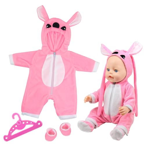 Puppenkleidung Für 35–43/14-17 Zoll cm Babypuppen Mit Aufhänger Socken, Rosa Cartoon Kleidung Für Baby Puppen,Weihnachten Geburtstag Geschenke Für Kinder von Homelyxe