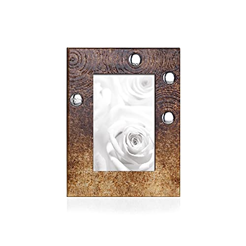 Homemania Bilderrahmen Cosmos-Tür Bild-Braun aus Silber, Glas, Holz, 13,3 x 17,4 cm von Homemania