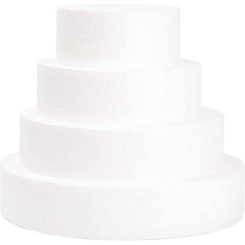 Homemaxt 4Er Pack Foam Cake Dummy zum Dekorieren und Hochzeitsdisplay, Skulptur, Modellieren Von DIY-KüNsten, Kinderklasse, Blumen von Homemaxt