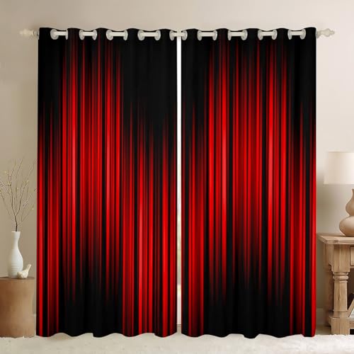 Homemissing Geometrisch Abstrakte Ombre Fenstervorhang 137x117cm Kinder Rot Schwarz Gestreift Blickdichte Vorhänge für Jungen Mädchen Modern Mode Vorhänge Stripes Vorhänge Gardinen Dekor Vorhänge Homemissing Geometrisch Abstrakte Ombre Fenstervorhang 137x117cm Kinder Rot Schwarz Gestreift Blickdichte Vorhänge für Jungen Mädchen Modern Mode Vorhänge Stripes Vorhänge Gardinen Dekor Vorhänge von Homemissing