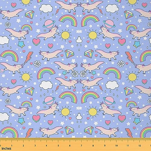 Homemissing Niedlicher Axolotl-Stoff 3D-Druck Cartoon Salamander Polsterstoff Wasserdicht Outdoor Stoff Regenbogen Herz Dekorativ Blau 91 cm L x 150 cm B Homemissing Niedlicher Axolotl-Stoff 3D-Druck Cartoon Salamander Polsterstoff Wasserdicht Outdoor Stoff Regenbogen Herz Dekorativ Blau 91 cm L x 150 cm B von Homemissing