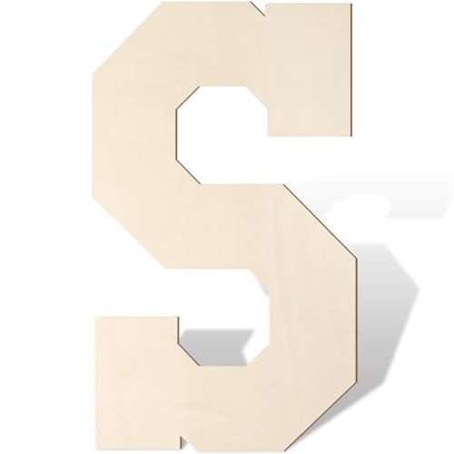 Große Holzbuchstaben, 43,2 cm, große Holzbuchstaben, S-Form, Ausschnitt, Alphabet, unlackiert, Vintage, Sport, Varsity-Stil, bemalbare Holzbuchstaben für Wanddekoration, Kinderzimmer, Namen, Malerei Große Holzbuchstaben, 43,2 cm, große Holzbuchstaben, S-Form, Ausschnitt, Alphabet, unlackiert, Vintage, Sport, Varsity-Stil, bemalbare Holzbuchstaben für Wanddekoration, Kinderzimmer, Namen, Malerei von Homenthus