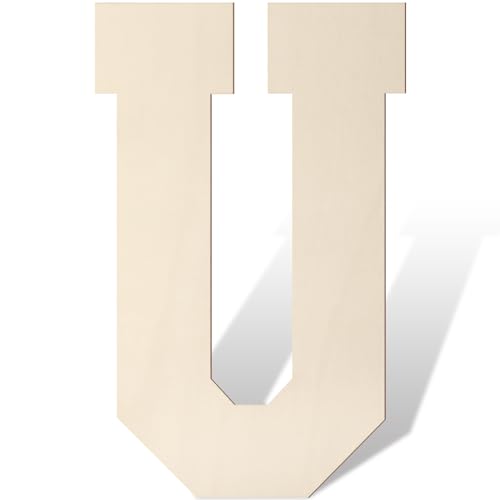 Große Holzbuchstaben, 43,2 cm, große Holzbuchstaben, U-Form, Ausschnitt, Alphabet, unlackiert, Vintage, Sport, Varsity-Stil, bemalbare Holzbuchstaben für Wanddekoration, Kinderzimmer, Namen, Malerei Große Holzbuchstaben, 43,2 cm, große Holzbuchstaben, U-Form, Ausschnitt, Alphabet, unlackiert, Vintage, Sport, Varsity-Stil, bemalbare Holzbuchstaben für Wanddekoration, Kinderzimmer, Namen, Malerei von Homenthus