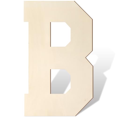 Große Holzbuchstaben, 43,2 cm, große Holzbuchstaben in B-Form, Ausschnitt-Alphabet, unlackiert, Vintage, Sport, Varsity-Stil, bemalbare Holzbuchstaben für Wanddekoration, Kinderzimmer, Namen, Malerei Große Holzbuchstaben, 43,2 cm, große Holzbuchstaben in B-Form, Ausschnitt-Alphabet, unlackiert, Vintage, Sport, Varsity-Stil, bemalbare Holzbuchstaben für Wanddekoration, Kinderzimmer, Namen, Malerei von Homenthus