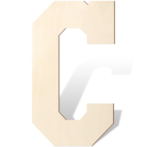 Große Holzbuchstaben, 43,2 cm, große Holzbuchstaben in C-Form, ausgeschnittenes Alphabet, unlackiert, Vintage-Sport, Varsity-Stil, bemalbare Holzbuchstaben für Wanddekoration, Kinderzimmer, Namen Große Holzbuchstaben, 43,2 cm, große Holzbuchstaben in C-Form, ausgeschnittenes Alphabet, unlackiert, Vintage-Sport, Varsity-Stil, bemalbare Holzbuchstaben für Wanddekoration, Kinderzimmer, Namen von Homenthus