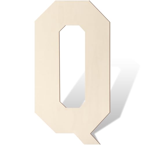 Große Holzbuchstaben, 43,2 cm, große Holzbuchstaben in Q-Form, ausgeschnittenes Alphabet, unlackiert, Vintage, Sport, Varsity-Stil, bemalbare Holzbuchstaben für Wanddekoration, Kinderzimmer, Namen Große Holzbuchstaben, 43,2 cm, große Holzbuchstaben in Q-Form, ausgeschnittenes Alphabet, unlackiert, Vintage, Sport, Varsity-Stil, bemalbare Holzbuchstaben für Wanddekoration, Kinderzimmer, Namen von Homenthus