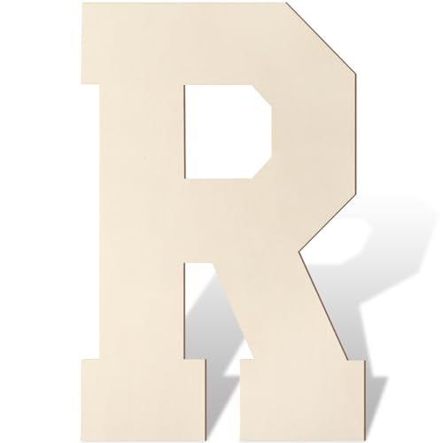 Große Holzbuchstaben, 43,2 cm, große Holzbuchstaben in R-Form, Ausschnitt-Alphabet, unlackiert, Vintage, Sport, Varsity-Stil, bemalbare Holzbuchstaben für Wanddekoration, Kinderzimmer, Namen, Malerei Große Holzbuchstaben, 43,2 cm, große Holzbuchstaben in R-Form, Ausschnitt-Alphabet, unlackiert, Vintage, Sport, Varsity-Stil, bemalbare Holzbuchstaben für Wanddekoration, Kinderzimmer, Namen, Malerei von Homenthus
