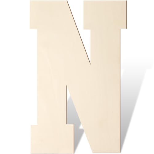 Große Holzbuchstaben 43,2 cm, große Holzbuchstaben N-Form, Ausschnitt-Alphabet, unlackiert, Vintage, Sport, Varsity-Stil, bemalbare Holzbuchstaben für Wanddekoration, Kinderzimmer, Namen, Malerei Große Holzbuchstaben 43,2 cm, große Holzbuchstaben N-Form, Ausschnitt-Alphabet, unlackiert, Vintage, Sport, Varsity-Stil, bemalbare Holzbuchstaben für Wanddekoration, Kinderzimmer, Namen, Malerei von Homenthus