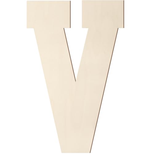 Holzbuchstaben, 20,3 cm, großer Holzbuchstabe in V-Form, Ausschnitt, Vintage-Sport-Stil, unlackiertes Holz, Alphabet-Buchstaben für Wanddekoration, Kinderzimmer, Namensmalerei, Basteln, Party, Zimmer Holzbuchstaben, 20,3 cm, großer Holzbuchstabe in V-Form, Ausschnitt, Vintage-Sport-Stil, unlackiertes Holz, Alphabet-Buchstaben für Wanddekoration, Kinderzimmer, Namensmalerei, Basteln, Party, Zimmer von Homenthus