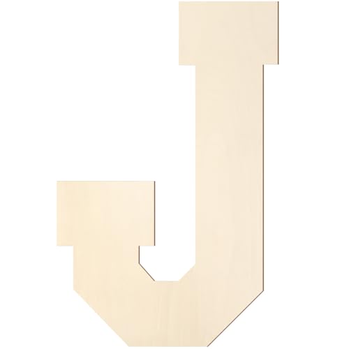 Holzbuchstaben, 30,5 cm, großer Holzbuchstabe J-Form, Ausschnitt, groß, unlackiert, Vintage, Sport, Varsity-Stil, Holzbuchstaben für Wanddekoration, Kinderzimmer, Namen, Malerei, Basteln, Party Holzbuchstaben, 30,5 cm, großer Holzbuchstabe J-Form, Ausschnitt, groß, unlackiert, Vintage, Sport, Varsity-Stil, Holzbuchstaben für Wanddekoration, Kinderzimmer, Namen, Malerei, Basteln, Party von Homenthus