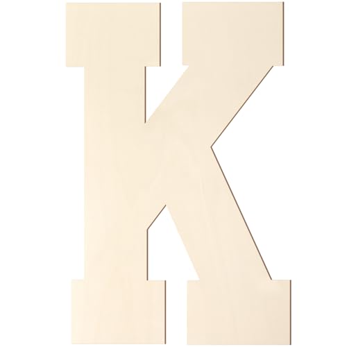 Holzbuchstaben, 30,5 cm, großer Holzbuchstabe K-Form, Ausschnitt, groß, unlackiert, Vintage, Sport, Varsity-Stil, Holzbuchstaben für Wanddekoration, Kinderzimmer, Namen, Malerei, Basteln, Party Holzbuchstaben, 30,5 cm, großer Holzbuchstabe K-Form, Ausschnitt, groß, unlackiert, Vintage, Sport, Varsity-Stil, Holzbuchstaben für Wanddekoration, Kinderzimmer, Namen, Malerei, Basteln, Party von Homenthus