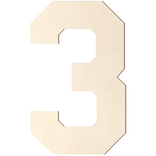 Holzbuchstaben und Zahlen, 20,3 cm, große Holznummern, 3 Formen, Ausschnitt, Vintage, Sport-Stil, unlackiertes Holz, Alphabet-Zahlen für Wanddekoration, Kinderzimmer, Namensmalerei, Basteln, Party Holzbuchstaben und Zahlen, 20,3 cm, große Holznummern, 3 Formen, Ausschnitt, Vintage, Sport-Stil, unlackiertes Holz, Alphabet-Zahlen für Wanddekoration, Kinderzimmer, Namensmalerei, Basteln, Party von Homenthus