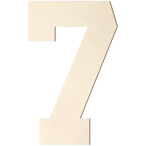 Holzbuchstaben und Zahlen, 20,3 cm, große Holzzahlen in 7-Form, Ausschnitt, Vintage, Sport-Stil, unlackiertes Holz, Alphabet-Zahlen für Wanddekoration, Kinderzimmer, Namensmalerei, Basteln, Party Holzbuchstaben und Zahlen, 20,3 cm, große Holzzahlen in 7-Form, Ausschnitt, Vintage, Sport-Stil, unlackiertes Holz, Alphabet-Zahlen für Wanddekoration, Kinderzimmer, Namensmalerei, Basteln, Party von Homenthus