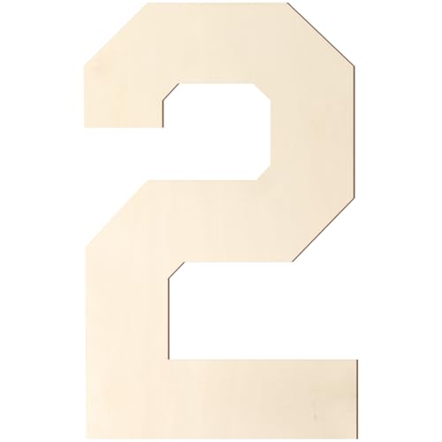 Holzbuchstaben und Zahlen, 20,3 cm, große Holzzahlen in Form 2, Ausschnitt, Vintage-Sport-Stil, unlackiertes Holz, Alphabet-Zahlen für Wanddekoration, Kinderzimmer, Namensmalerei, Basteln, Party Holzbuchstaben und Zahlen, 20,3 cm, große Holzzahlen in Form 2, Ausschnitt, Vintage-Sport-Stil, unlackiertes Holz, Alphabet-Zahlen für Wanddekoration, Kinderzimmer, Namensmalerei, Basteln, Party von Homenthus