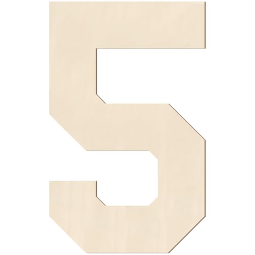 Holzbuchstaben und Zahlen, 30,5 cm, große Holzzahl, 5 Form, Ausschnitt, Vintage, Sport-Stil, unlackiertes Holz, Alphabet-Zahlen für Wanddekoration, Kinderzimmer, Namensmalerei, Basteln, Party, Zimmer Holzbuchstaben und Zahlen, 30,5 cm, große Holzzahl, 5 Form, Ausschnitt, Vintage, Sport-Stil, unlackiertes Holz, Alphabet-Zahlen für Wanddekoration, Kinderzimmer, Namensmalerei, Basteln, Party, Zimmer von Homenthus