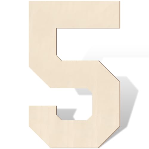 Holzbuchstaben und Zahlen, 43,2 cm, große Holzzahl, 5, Ausschnitt, Vintage, Sport-Stil, unlackiertes Holz, Alphabet-Zahlen für Wanddekoration, Kinderzimmer, Namensmalerei, Basteln, Party, Zimmer Holzbuchstaben und Zahlen, 43,2 cm, große Holzzahl, 5, Ausschnitt, Vintage, Sport-Stil, unlackiertes Holz, Alphabet-Zahlen für Wanddekoration, Kinderzimmer, Namensmalerei, Basteln, Party, Zimmer von Homenthus