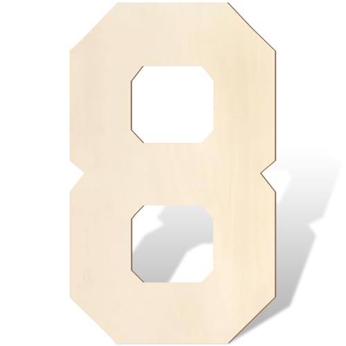 Holzbuchstaben und Zahlen, 43,2 cm, große Holzzahl, 8 Form, Ausschnitt, Vintage, Sport-Stil, unlackiertes Holz, Alphabet-Zahlen für Wanddekoration, Kinderzimmer, Name, Malerei, Basteln, Party, Zimmer Holzbuchstaben und Zahlen, 43,2 cm, große Holzzahl, 8 Form, Ausschnitt, Vintage, Sport-Stil, unlackiertes Holz, Alphabet-Zahlen für Wanddekoration, Kinderzimmer, Name, Malerei, Basteln, Party, Zimmer von Homenthus