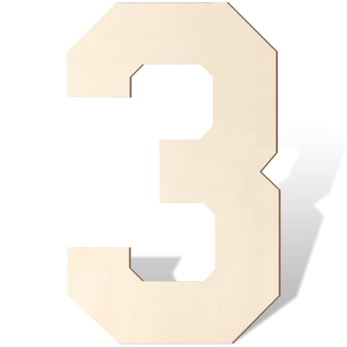 Holzbuchstaben und Zahlen, 43,2 cm, große Holzzahlen, 3-Form, Ausschnitt, Vintage, Sport-Stil, unlackiertes Holz, Alphabet-Zahlen für Wanddekoration, Kinderzimmer, Name, Malerei, Basteln, Party Holzbuchstaben und Zahlen, 43,2 cm, große Holzzahlen, 3-Form, Ausschnitt, Vintage, Sport-Stil, unlackiertes Holz, Alphabet-Zahlen für Wanddekoration, Kinderzimmer, Name, Malerei, Basteln, Party von Homenthus