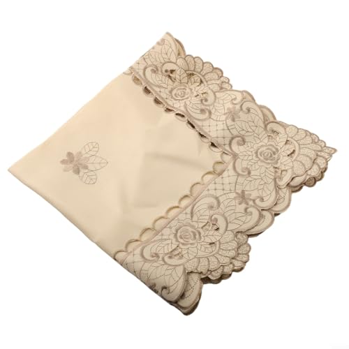 Homeponnew Dekorative weiße Tischwäsche für Hochzeiten, Blumenmuster, Satinstoff (2# (3# (quadratisch 60 x 60 cm) von Homeponnew