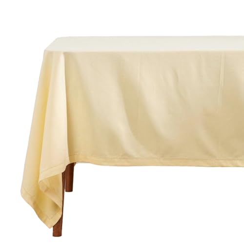 Homescapes Cremefarbene Tischdecke mit Hohlsaum aus 100% Baumwolle 178x300 cm, XXL Tischtuch Creme rechteckig, waschbar & pflegeleicht von Homescapes