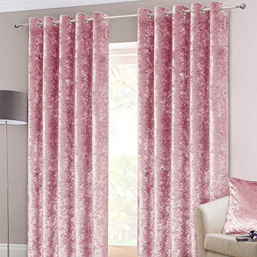 HOMESCAPES Samtvorhänge, rosa, Ösenvorhang aus Pannesamt im 2er Pack, blickdichte Samt-Gardinen, zartrosa, 117 x 137 cm HOMESCAPES Samtvorhänge, rosa, Ösenvorhang aus Pannesamt im 2er Pack, blickdichte Samt-Gardinen, zartrosa, 117 x 137 cm von Homescapes