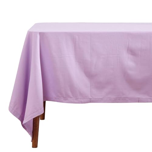 Homescapes Fliederfarbene Tischdecke mit Hohlsaum aus 100% Baumwolle 178x300 cm, XXL Tischtuch Flieder rechteckig, waschbar & pflegeleicht von Homescapes
