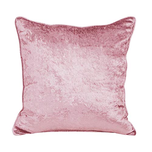 Homescapes Pannesamt-Kissenbezug in Rosa, glamouröse Samt-Kissenhülle 45 x 45 cm, quadratischer Dekokissenbezug für Zierkissen mit verdecktem Reißverschluss, Altrosa von Homescapes