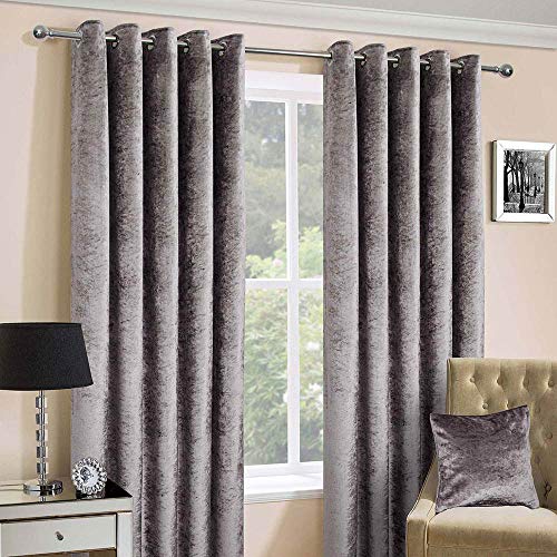 Homescapes Samtvorhänge, Silber, Ösenvorhang aus Pannesamt im 2er Pack, blickdichte Samt-Gardinen, 228 x 137 cm Homescapes Samtvorhänge, Silber, Ösenvorhang aus Pannesamt im 2er Pack, blickdichte Samt-Gardinen, 228 x 137 cm von Homescapes