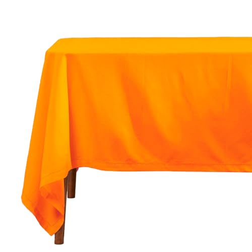 Homescapes Orange Tischdecke mit Hohlsaum aus 100% Baumwolle 137x178 cm, Tischtuch rechteckig, waschbar & pflegeleicht von Homescapes